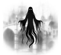 Spooky Gothic Ghost Figure Decal Sticker - Horror Vinyl for Car Window, Laptop or Wall - Creepy Demon Spirit Halloween Sticker - Dark Aesthetic Gothic Car Decal - Multiple Sizes & Colours Available