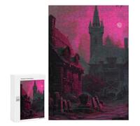 Spooky Graveyard with Haunted Houses Hobby Jigsaw Puzzle for Adults, 300 PCS, An Engaging Indoor Activity for Quiet Evenings, for Family Nights