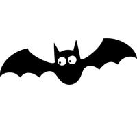 Spooky Halloween Bat Cute Vinyl Decal Sticker for Car/Window/Wall (Black Matt)