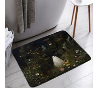 Spooky Halloween Bath Mat Funny Ghost Horror Night Gothic Wildflowers Plant Creepy Holiday Ambience Bathroom Bathtub Floor Rugs Doormat Toilet Decor,24 x 60 in