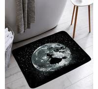 Spooky Halloween Bath Mat Scary Night Moon Witch Bat Dead Tree Forest Gothic Theme Bathroom Bathtub Floor Rugs Doormat Toilet Decor,24 x 36 in