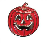 Spooky Halloween Carved Pumpkin Metal Enamel Trick or Treat Badge
