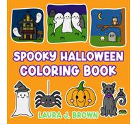 Spooky Halloween Coloring Book: 40 Cute and Easy Halloween Illustrations for Kids and Adults