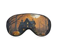 Spooky Halloween Eye Mask for Women & Men, Breathable & Adjustable Eye Cover, Ultra Soft Sleep Mask, Lightweight Travel Blindfold for Airplane, Nap, Night Sleeping