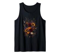 Spooky Halloween Floral Pumpkin Witchy Autumn Aesthetic Tank Top