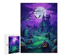 Spooky Halloween Graveyard - Adult Picture Puzzle, 500 PCS, Weekend Puzzle Project, for Screen-Free Relaxation at Home