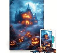 Spooky Halloween House with Jack-o'-Lanterns 1000 Pieces Jigsaw Puzzles for Teenagers Brain Skill Leisure Time Exact Edge Thoughtful Gift 50x75cm