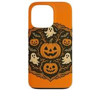 Spooky Halloween Mandala Art with Ghosts Bats Pumpkins Case for iPhone 13 Pro