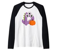Spooky Halloween Monster Dino Fun Raglan Baseball Tee