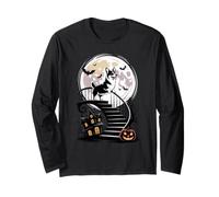 Spooky Halloween Moon Pembroke Welsh Corgi Corgis Long Sleeve T-Shirt