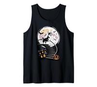 Spooky Halloween Moon Pembroke Welsh Corgi Corgis Tank Top