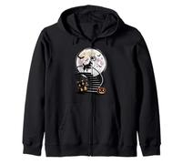 Spooky Halloween Moon Pembroke Welsh Corgi Corgis Zip Hoodie