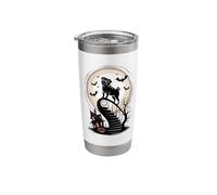 Spooky Halloween Moon Pug Pumpkin Pugs Stainless Steel Insulated Tumbler