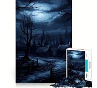 Spooky Halloween Night Hard Jigsaw Puzzle for Adults 1000 Pieces Smart Toy Casual Fun Accurate Cut Artistic Gift 38x52cm