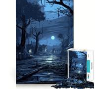 Spooky Halloween Night Hard Jigsaw Puzzle for Adults 1000 Pieces Smart Toy Casual Fun Accurate Cut Artistic Gift 38x26cm
