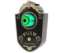 Spooky Halloween One-Eyed Doorbell Eyeball Decoration with Creepy Sound Effects for a Frightening Welcome, Door Hanging Decorative Item in White (P018 one-Eyed doorbell Black)