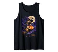 Spooky Halloween Pug Lover Whimsical Art Tank Top