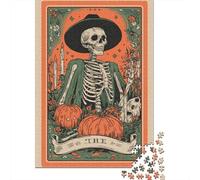 Spooky Halloween Skeleton Art Print Jigsaw Puzzles Puzzle for Adults Kids. 1000 Piece Whimsical Challenge Toy Educational Game Home Decoration for Adults& Kids Age 14 Years Up 70x50cm/1000pcs