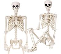 Spooky Halloween Skeletons - 2 Pack of 90cm Life Size Posable Human Bones, Realistic Scary Outdoor Decor for Garden, Haunted House & Halloween Party Props