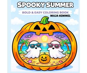 Spooky Halloween Sommer Bold & Easy Coloring Book for Kids & Adults: 40 Fun & Easy Beach Halloween Designs with Cute Spooky Animals (Spooky Mini Worlds)