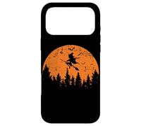 Spooky Halloween Witch Flying in Moonlight Forest Case for iPhone 17 Pro Max