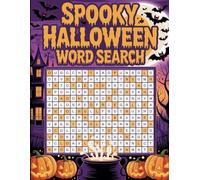 Spooky Halloween Word Search for Adults: +70 Large Print Puzzles with Creepy Themes, Haunted, Ghosts, Witches & Pumpkins , Fun Brain Games with Solutions
