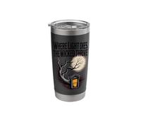 Spooky Haunted House Full Moon Creepy Tree Design Vibes Stainless Steel Insulated Tumbler