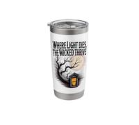 Spooky Haunted House Full Moon Creepy Tree Design Vibes Stainless Steel Insulated Tumbler