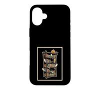 Spooky Haunted Library Bookcase Cute Ghost Book Lover Reader Case for iPhone 16 Plus