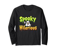 Spooky & Hilarious: Quirky Ghost Halloween Humor Long Sleeve T-Shirt, Adult Unisex, Black, L