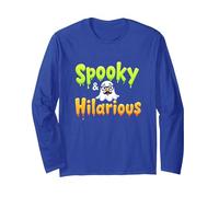Spooky & Hilarious: Quirky Ghost Halloween Humor Long Sleeve T-Shirt, Adult Unisex, Royal Blue, XXL
