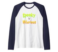 Spooky & Hilarious: Quirky Ghost Halloween Humor Raglan Baseball Tee, Men, Navy/White, M