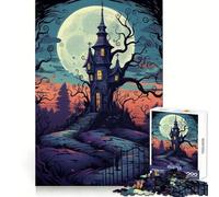 Spooky House Hallowen 1000 Pieces Jigsaw Puzzles for Teenagers Brain Skill Leisure Time Exact Edge Thoughtful Gift 38x26cm