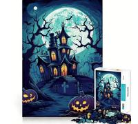 Spooky House Hallowen 1000 Teenager Pieces Jigsaw Puzzle Brain Challenge Toy Home Activity Clear Cut Heartfelt Gift 38x26cm