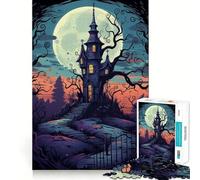 Spooky House Hallowen Adults Puzzles 1000 Piece Jigsaws Reason Skill Toy Slow Enjoy Exact Cut Art Collection Piece 50x75cm