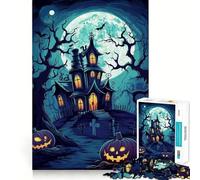 Spooky House Hallowen Hard Jigsaw Puzzle for Adults 1000 Pieces Boost Recall Calm Escape Tight Edge 38x52cm