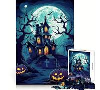 Spooky House Hallowen Jigsaw Puzzles 1000 Pieces for Teenagers Strengthen Recall Quiet Calm Quality Edge Santa Wish Gift 50x75cm
