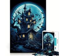 Spooky House Hallowen Jigsaw Puzzles for Adults1000 Pieces Smart Toy Soothing Play Accurate Cut Art Collectible 38x26cm