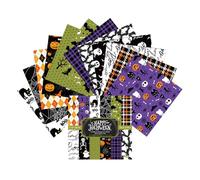 Spooky Journal Paper - Halloween Pattern Kit, Scrap Pack | Retro Background Sheets with Haunted Prints for Junk Journal Supplies, Handmade Invitations, Memory Albums, Creative Notebook Decoration