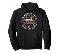 Spooky Mama Halloween Witch Hat Ghost Spider Bat Moon Design Pullover Hoodie