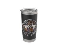 Spooky Mama Halloween Witch Hat Ghost Spider Bat Moon Design Stainless Steel Insulated Tumbler