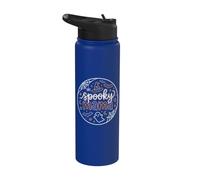 Spooky Mama Halloween Witch Hat Ghost Spider Bat Moon Design Stainless Steel Insulated Water Bottle