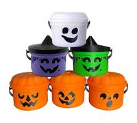 Spooky Mini Boo Bucket Figurines, Mini Halloween Nostalgia Bucket, Small Halloween Buckets Bulk, Candy Bowl, Trick Or Treat, Candy Holder Hanging Pumpkins Ornament For Home Decoration