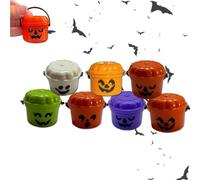 Spooky Mini Boo Bucket Figurines, Trick Or Treat Event Props, 3D Printed Mini Halloween Nostalgia Bucket, Trick Or Treat Event Props for Snack, Halloween Candy Bowl, Ghost Snack Holder (Multicolor)