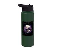 Spooky Moon Haunted Scene Halloween Book Lovers Reader Stainless Steel Insulated Water Bottle
