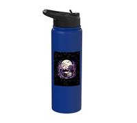 Spooky Moon Haunted Scene Halloween Book Lovers Reader Stainless Steel Insulated Water Bottle