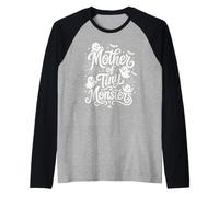 Spooky Mother of Tiny Monsters Cute Halloween Ghost Mom Raglan Baseball Tee