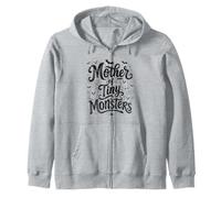 Spooky Mother of Tiny Monsters Funny Halloween Ghost Mom Zip Hoodie