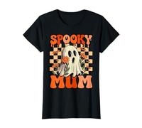 Spooky Mum Groovy Vintage Ghost Halloween Spooky Mom Mother T-Shirt