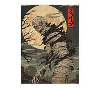 Spooky Mummy Woodblock Classic Jigsaw Puzzle for Adults, 500 PCS